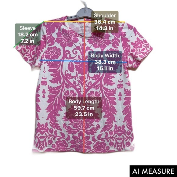 Liz Claiborne Womens Size S Pink White Damask Floral Print Stretch T Shirt - Picture 5 of 9